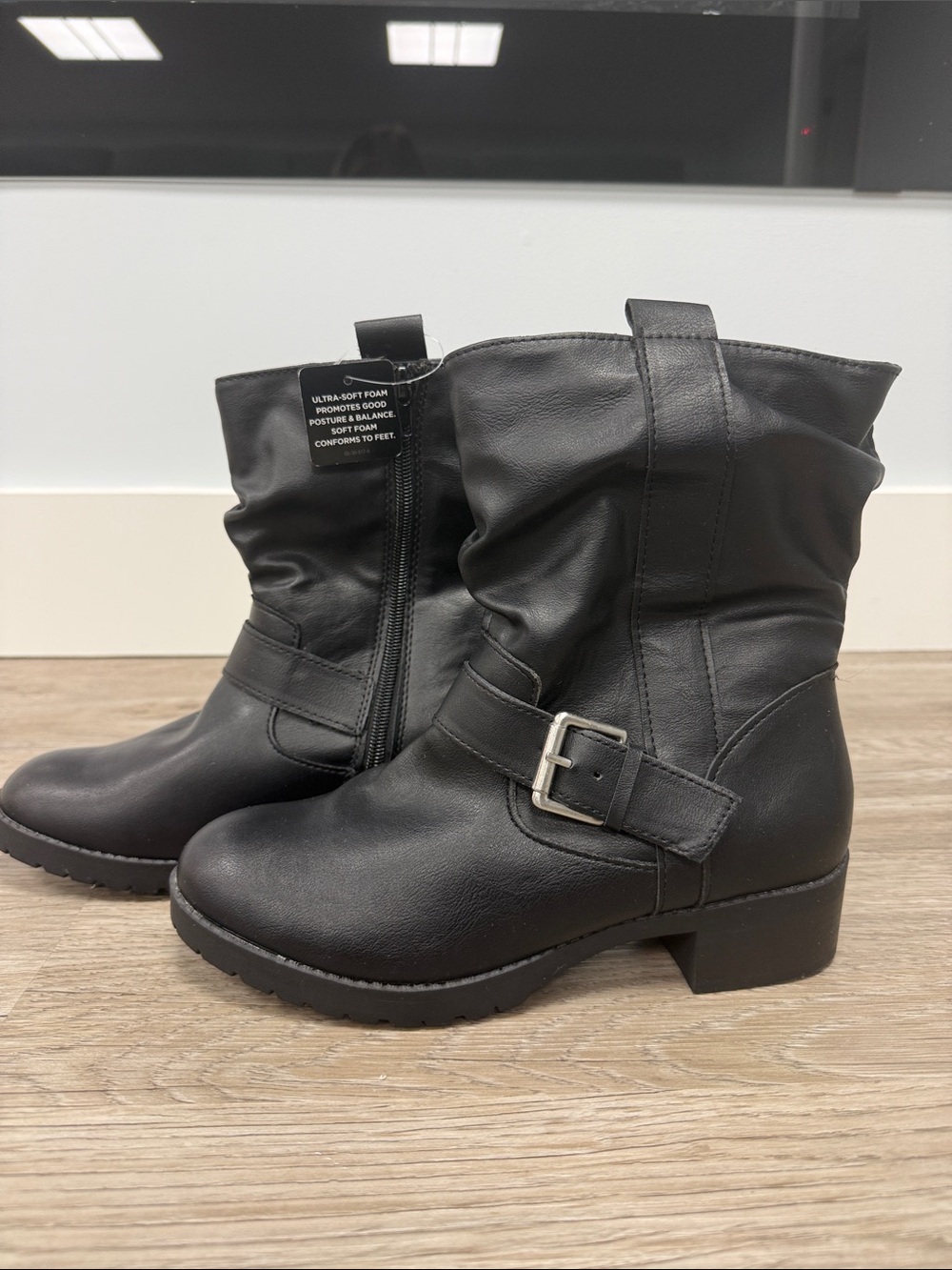 Arizona Jean Co - Women's Black Mid-Calf Buckle Combat Boots - 7.5M